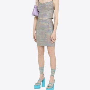 ROTATE BIRGER CHRISTENSEN
Women's Gray Kristinia Sequined Mini Skirt size 2